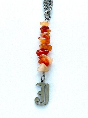 🆕 “J” Old English Letter Pendant Necklace-Stainless Steel